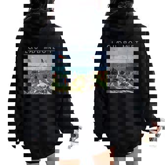 Claude Monet Amusant Pour Homme Et Motif Père Noël Peinture À L'huile Sweat à capuche oversize pour femme avec imprimé dans le dos - Cadeauxyz