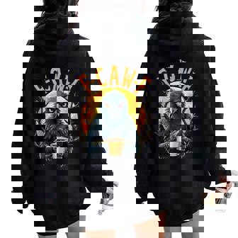 Coffee Crow Gothic Raven Halloween F Caw F Women Oversized Hoodie Back Print | Mazezy