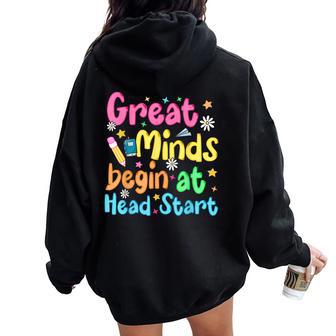 Colorful Head Start Teacher For Preschool Educators Women Oversized Hoodie Back Print - Thegiftio UK