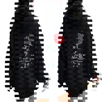 Como La Flor Like The Flower Rose Love Women Oversized Hoodie Back Print - Thegiftio UK