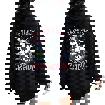 Conreo World's Best Grandma Panda Grandmother & Cub Pajama Top Black Women's Small Modern Sleepwear Cartoon Panda Women Oversized Hoodie Back Print - Thegiftio
