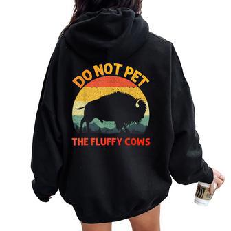 Cool Bison For Buffalo Animal Lovers Bison Women Oversized Hoodie Back Print - Thegiftio UK