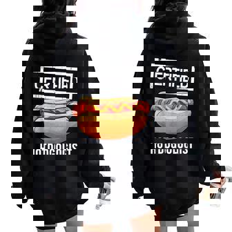 Cool Hotdog Outfit For Adult Hotdog Hot Dog Lover Women Oversized Hoodie Back Print - Thegiftio