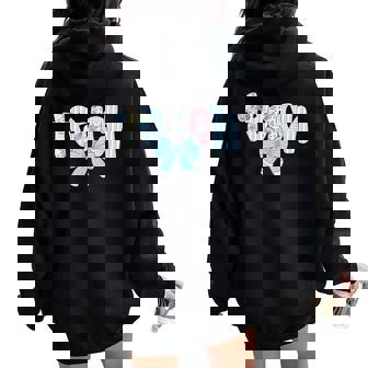 Coquette Bow Teach Teacher Happy First Day Back To School Women Oversized Hoodie Back Print | Mazezy