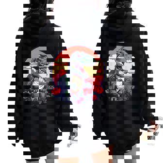 Costume De Dinosaure Avec Roses Amusantes Pour Garçons Et Filles Sweat à capuche oversize pour femme avec imprimé dans le dos - Cadeauxyz