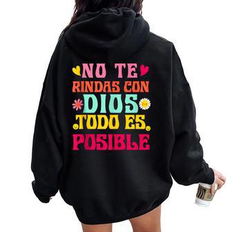 Cristiana Para En Espanol Español Cristiano In Mangas Women Oversized Hoodie Back Print - Regaloses