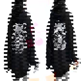 Cute But Feral Raccoon Cute Raccoon Women Oversized Hoodie Back Print | Mazezy