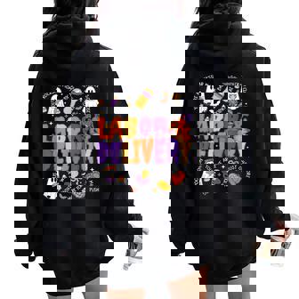 Cute Halloween Labor And Delivery Nurse Halloween L&D Nurse Women Oversized Hoodie Back Print | Mazezy