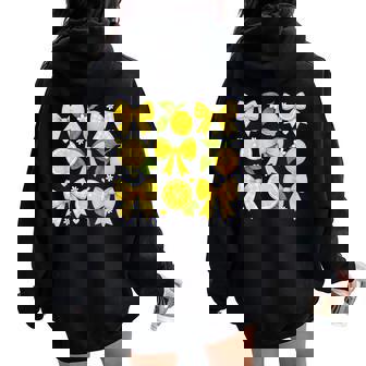 Cute Lemon Tropical Fruits Coquette Bows Summer Girl Women Women Oversized Hoodie Back Print - Thegiftio