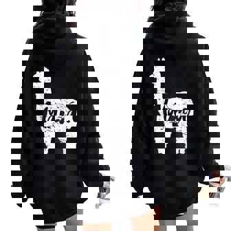 Cute Proud Mama Llama Alpaca Camisa De Regalo Para El Día De La Madre Women Oversized Hoodie Back Print - Regaloses