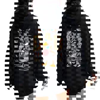 Dad Duck Hunting Mallard Camouflage Duck Hunter Father's Day Women Oversized Hoodie Back Print | Mazezy