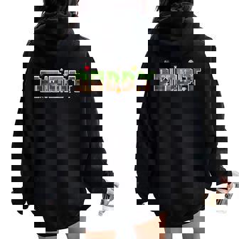 Dad And Mom Daddy Of The Birthday Boy Video Gamer Pixel Women Oversized Hoodie Back Print - Thegiftio UK