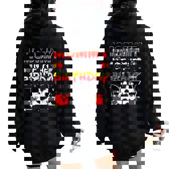 Dad And Mom Mommy Of The Birthday Boy Family Party Decor Women Oversized Hoodie Back Print | Mazezy