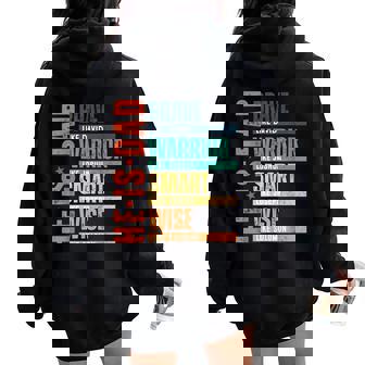 He Is Dad Religious Happy Father's Day Christian Dad Bible Women Oversized Hoodie Back Print - Thegiftio UK