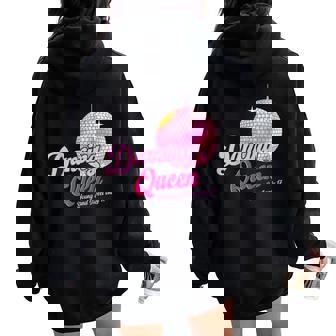 Dancing Queen 17 Birthday Vintage Dancing Disco Women Oversized Hoodie Back Print - Thegiftio