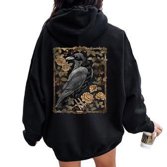 Dark Academia Raven Teacher Women Oversized Hoodie Back Print - Thegiftio UK