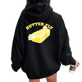 De Regalo De Cumpleaños Con Mariposas Y Moscas Para Hombres Y Es Women Oversized Hoodie Back Print - Regaloses