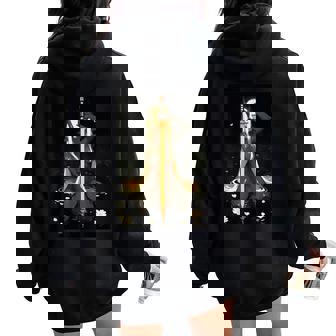 Demon Anime Girl Horns Katana レディース オーバーサイズ パーカー バックプリント - Kawaiitshirt