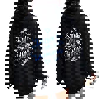 Denim And Diamonds Country Western Bachelorette Party Girl Women Oversized Hoodie Back Print - Thegiftio
