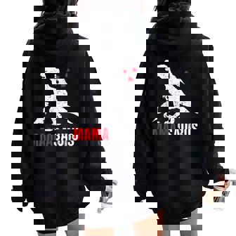 Día De La Madre Bebé Mamasaurus Mamá 2 Niños Pareja Madre Women Oversized Hoodie Back Print - Regaloses