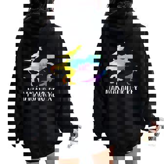 Dia De La Madre Mamásaurio Rex Mejor Mama Women Oversized Hoodie Back Print - Regaloses