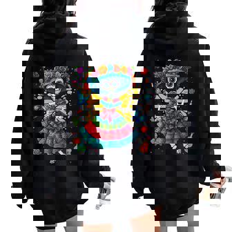 Dia De Los Muertos Monarch Butterfly Day Of Dead Girl Women Women Oversized Hoodie Back Print - Thegiftio