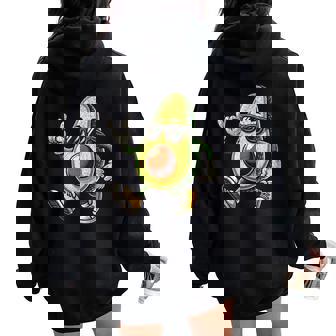 Dibujos Animados Retro Aguacate Con Gafas Deol Hombres Es Divertido Aguacate Women Oversized Hoodie Back Print - Regaloses