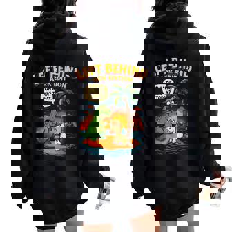 Dinosaur And Unicorn Miss Noah's Ark Christian Bible Humor Women Oversized Hoodie Back Print - Thegiftio