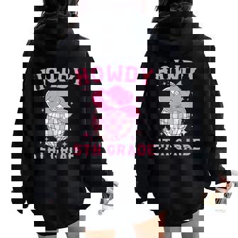 Disco Cowboy Howdy 5Th Grade Teacher Western Back To School Women Oversized Hoodie Back Print - Thegiftio