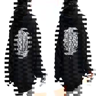 Disco Mom シルバー ディスコ ボール Mothers Who Disco レディース オーバーサイズ パーカー バックプリント - Kawaiitshirt