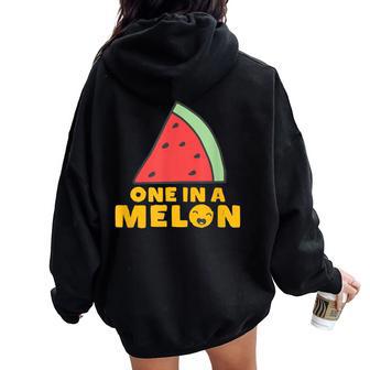 Divertido Comida Pun Uno En Un Melón Novia Esposa Mamá Women Oversized Hoodie Back Print - Regaloses
