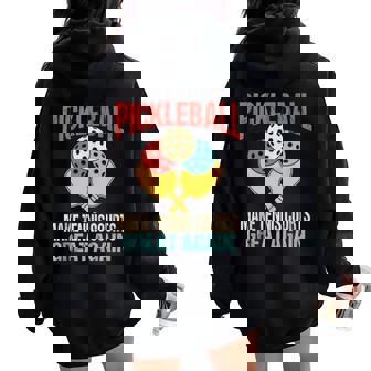 Divertido Diseño De Pickleball Para Hombres Es Papá Mamá Pickleball In Mangas Women Oversized Hoodie Back Print - Regaloses