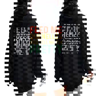 Donne-Moi Des Quenelles Et Dis-Moi Que Je Suis Jolie French Quenelle Sweat à capuche oversize pour femme avec imprimé dans le dos - Cadeauxyz