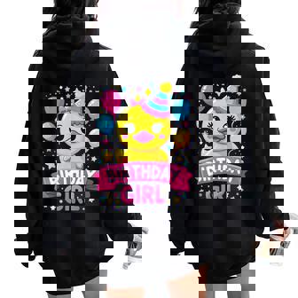 Duck Lover Birthday Girl Rubber Duck Women Oversized Hoodie Back Print - Thegiftio UK