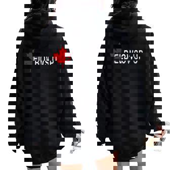 Elbows Up Canada Never 51 カナダ国旗 面白い 男性 女性 ギフト レディース オーバーサイズ パーカー バックプリント - Kawaiitshirt