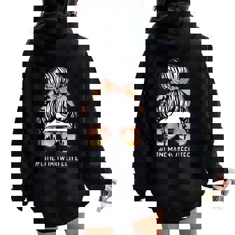 Electric Mom Lineman Wife Life Mother's Day Pole Climbers Women Oversized Hoodie Back Print - Thegiftio
