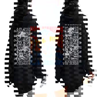Equipo Herbívoro Groovy Team Herbívoroegetariano Dinosaurio Women Oversized Hoodie Back Print - Regaloses