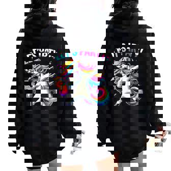 Es Fiesta De Unicornio Women Oversized Hoodie Back Print - Regaloses