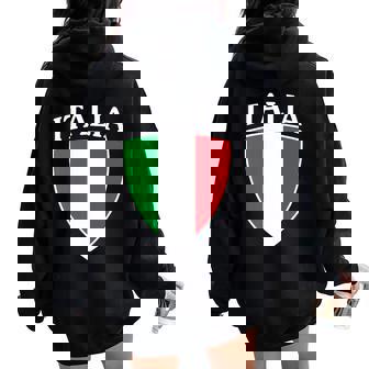 Escudo De La Bandera De Italia Italia Familia Italiana Hombres Es Niños Juven Women Oversized Hoodie Back Print - Regaloses