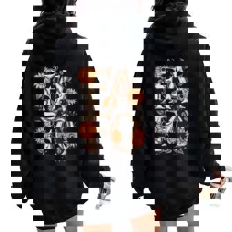 Fafo Flower Fafo Acronym Women Oversized Hoodie Back Print - Thegiftio