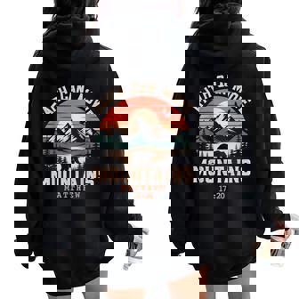 Faith Can Move Mountains Retro Sunset Bible Verse Christian Women Oversized Hoodie Back Print - Thegiftio UK