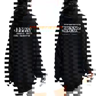 Fathers Day Man Of God Dad Protector Christian Daddy Papa Women Oversized Hoodie Back Print - Thegiftio