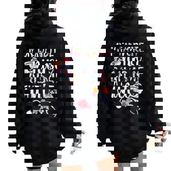 My Favorite Nurse Calls Me Aunt Of A Nurse Aunt Nurse Auntie Women Oversized Hoodie Back Print - Seseable