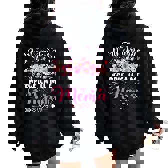 My Favorite People Call Me Mema Floral Mother's Day Women Women Oversized Hoodie Back Print - Thegiftio