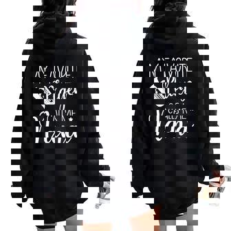 My Favorite Player Calls Me Nana Tuba Nana Mother's Day Women Oversized Hoodie Back Print | Mazezy