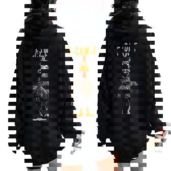 Fcawf Black Chicken Chicken Lover F-Caw-F Chicken Women Oversized Hoodie Back Print | Mazezy