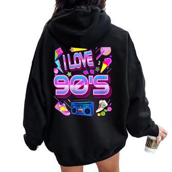 Fiesta Con Cinta De Casete Retrointage Con Música De Los 80 Y 90 Cuello Women Oversized Hoodie Back Print - Regaloses