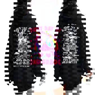First Day Of 2Nd Grade Unicorn Back To School Girls Outfits Women Oversized Hoodie Back Print | Mazezy