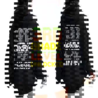 First Day Of 3Rd Grade Level Unlocked Back To School For Boy Women Oversized Hoodie Back Print | Seseable FR