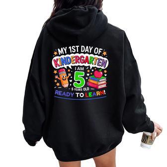 My First Day Of Kindergarten 1St Day Of School Boys Girls Women Oversized Hoodie Back Print - Thegiftio UK